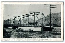 c1920's The Bridge Across The Big Horn At Thermopolis Wyoming WY Horse Postcard picture