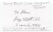 George Elliott Clarke Signed 3x5 Index Card Autographed Signature Author Poet picture
