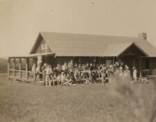 Vintage Photo 1928 YMCA Camp Beckett Lodge House Snapshot Original MA. B&W picture