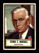 1952 Topps Look N See #107 George C. Marshall VG+ CENTERED Set Break A1 picture