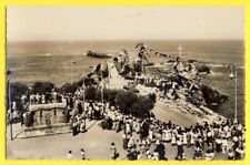 cpsm rare BIARRITZ 1950 PARTY CROWD Blessing of the Sea VIRGIN ROCK picture