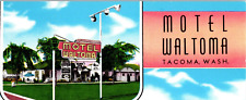 Vintage Postcard Motel Waltoma Tacoma Washington Lithograph picture