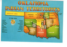 Map Postcard: Oklahoma Indian Territories - Native American tribes located in OK picture