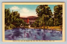 Columbus OH-Ohio Ohio State University Mirror Lake Campbell Hall Old Postcard picture