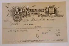 1917 Allen Kirkpatrick Co Pittsburgh PA Invoice Onions Vintage RARE picture