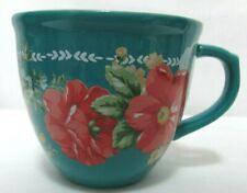 The Pioneer Woman Vintage Floral teal Cup Mug micro dish safe Stoneware picture