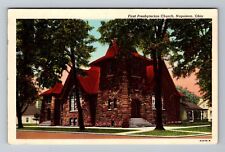 Napoleon OH-Ohio, First Presbyterian Church, Vintage c1955 Postcard picture