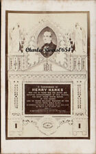 1871 CDV MEMORIAL FOR HENRY HANKS BIBLE CLASS TEACHER VICTORIAN PHOTO #8608 picture