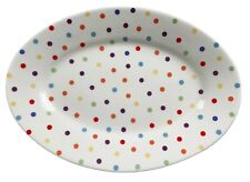FISHS EDDY NEW YORK CITY “Spot On” Polka Dot Oval Platter They Do Dishes READ picture