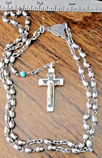 VINTAGE ESTATE, Hematite Cross Crucifix Rosary, Made France, 27