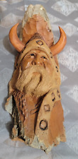 Vintage DOUG HICKS Hand Crafted Wood VIKINGS FOREST Carving picture