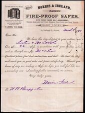 1880 Boston - Fire Proof Safes - Morris & Ireland - Rare Letter Head Bill picture