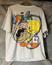 VTG 1998 Looney Tunes Tweety Bird Taz Trick or Treat Shirt XL Single Stitch picture