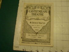 CASTLE SQUARE THEATRE sept 19, 1898 MR. BARNES of NEW YORK 16pgs picture