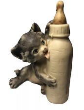 Adorable Cute G. Armani Figurine Cat With Milk Bottle Made In Italy picture