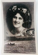 Vintage Christmas Postcard Zena Dare English Actress Singer RPPC 1910 picture
