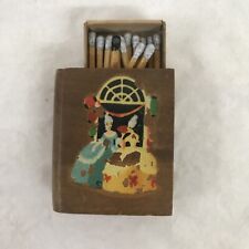 Wood Matchbox Courting Women Transfer VTG Handmade Matches picture
