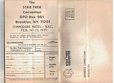 Authentic 1975 Star Trek Convention Registration Science Fiction Program picture