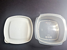 Vintage Rubbermaid Storage Container Set WHITE Lid #A 3.2 Cups 1.6 PT  750 mL picture