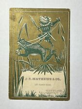 Antique Victorian Illustrated Frog Trading Card J. S. Mathew’s & Co. Cleveland picture