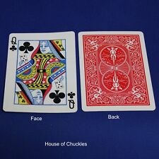 Queen of Clubs reveals 5 of Clubs - Red Bicycle Gaff Playing Card picture