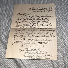 Antique March 1919 Post WWI Letter from Base Hospital 87 - Winchester England picture