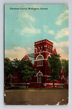 Wellington KS-Kansas, Christian Church Vintage Souvenir Postcard picture
