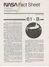  SPACE: (1985) NASA Fact Sheet: 61-B ATLANTIS (234-85) picture