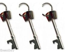 (3) THREE Metal KEY Style Bottle Opener Key Ring Keychain Bar Tool BEER SODA POP picture