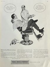 Rare 1950's Vintage Original Medicine Advertisement Ad w/ Man in Barber Chair picture