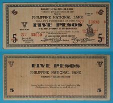 1941 Philippines ~ Negros Occidental 5 Pesos ~ WWII Emergency ~ NOC-103a /690D picture