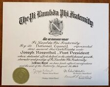 1964 Pi Lambda Phi Fraternity National Council Document * Mounted on Board picture