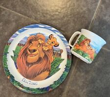 Vintage Disney The Lion King Simba and Mufasa Plate and cup melamine picture