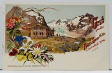 Gruss von der Franz-Senn-Hutte in Stubaithal Tirol c1900 Postcard L7 picture