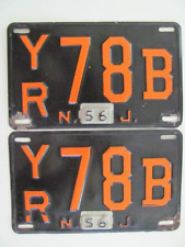 1956 NEW JERSEY LICENSE PLATE PAIR (2) YR-78B, ORIGINAL, VINTAGE, USED,VERY NICE picture