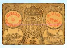 home decor wall prints US Cartridge Co. 38 Long Rim Fire Ammo metal tin sign picture
