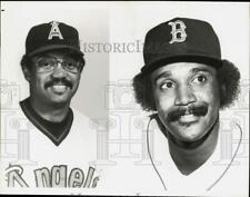 1982 Press Photo Baseball players Reggie Jackson (Angels) and JIm Rice (Red Sox) picture