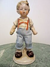 1930'S  ANTIQUE FASOLD & STAUCH GERMANY PORCELAIN FIGURINE BOY WITH A BAG PACK   picture