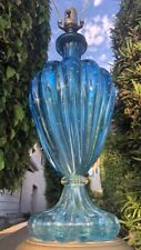 VINTAGE MURANO RARE BLUE GLASS LAMP ~ VERY SPECIAL SEGUSO ~ SPECTACULAR picture