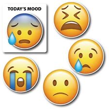 Today's Mood 5 Pack Emoji Magnets, Variety of Mini Sad Emoji Decals Perfect for picture