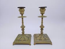 Set of 2 Antique bronze candlesticks, french vintage candleholders picture
