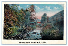 c1930's River View Greetings from Somers Montana MT Unposted Vintage Postcard picture