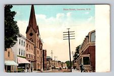 Laconia NH-New Hampshire, Main Street, Antique, Vintage c1908 Souvenir Postcard picture