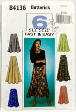 2004 Butterick Sewing Pattern B4136 Womens Skirts 2 Styles 2 Lengths 8-12 11180 picture