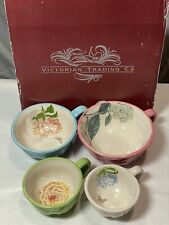 Set Of 4 Victorian Trading Company Pastel Measuring Cups *RARE-NIB* picture