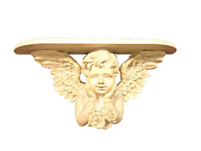 Vintage Detailed Winged Cherub Putti Angel Off White Display Wall Shelf 18