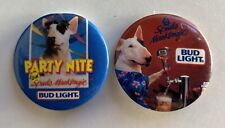 TWO DIFFERENT Vintage Bud Light Spuds Mackenzie Flare Pinback Buttons 1.5” picture