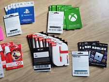 Gift Cards 30 Lot No Value Steam Playstation Xbox Nintendo Game Stop Roblox picture