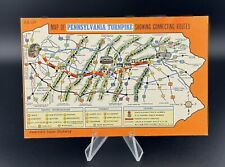 VTG Postcard Map Of Pennsylvania Turnpike Showing Connecting Routes picture