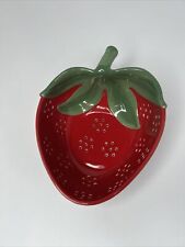 Strawberry Berry Bowl Colander Strainer Porcelain Ceramic picture